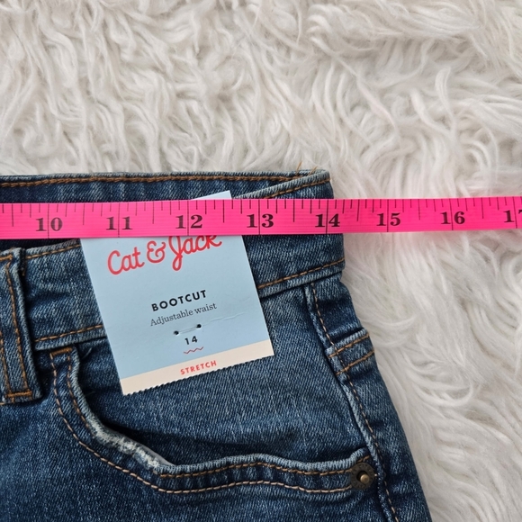 Cat & Jack Boys' Stretch Bootcut Jeans. Adjustable waist. Khaki Wash. Size 14. N - Picture 4 of 8